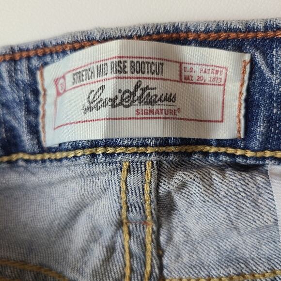Levi Strauss Signature Jeans Womens 8 Stretch Mid Rise Bootcut Blue Denim Rodeo - Picture 9 of 14